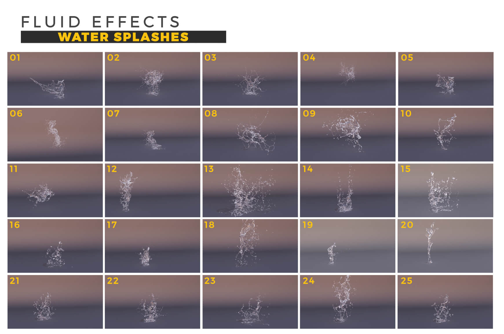 Fluid Effects Water Splashes FX Stock